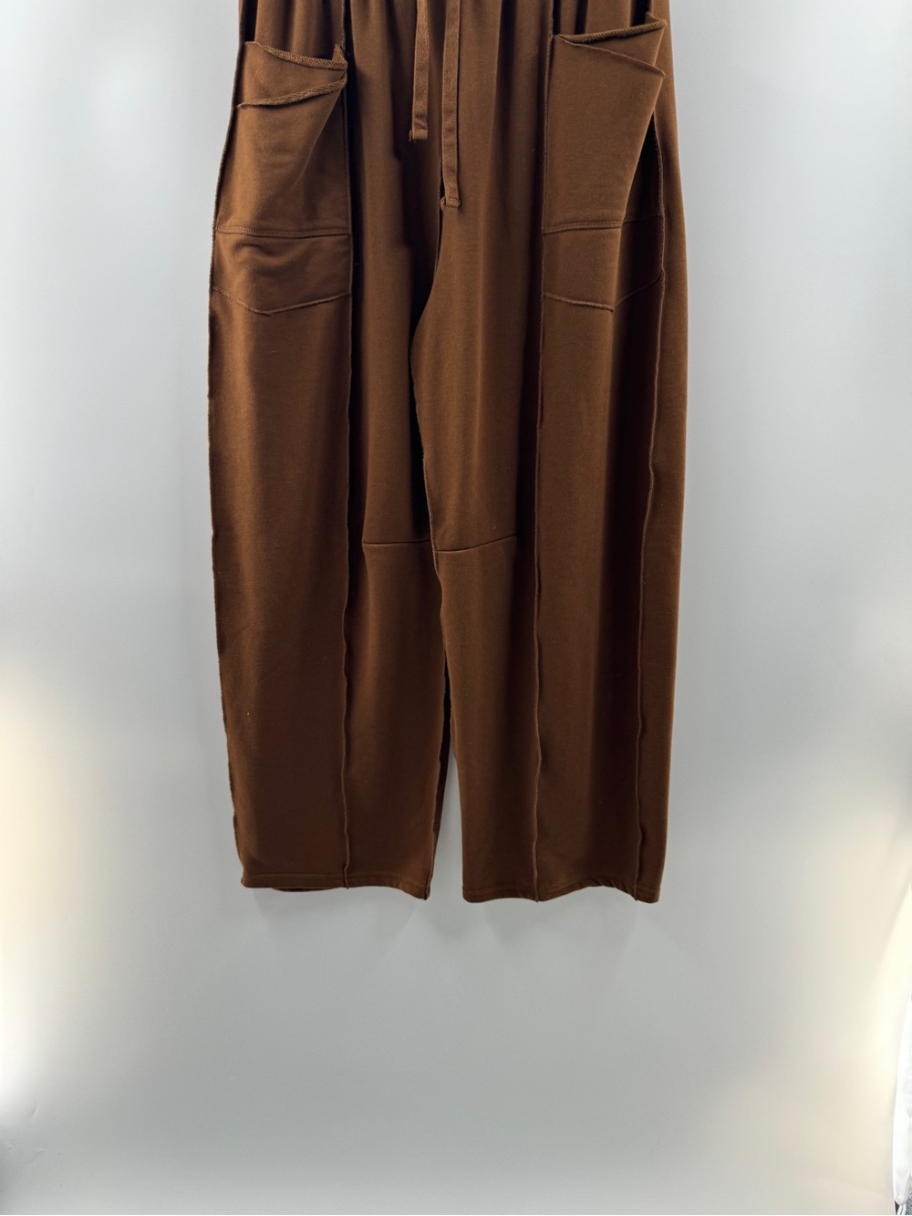 Yanekop Brown Wide Leg Patchwork Sweatpants – Women’s Large - Picture 4 of 8